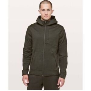 Lululemon Surge Sweat Hoodie Men's Medium Full Zip Black Sweat‎ Wick Gym